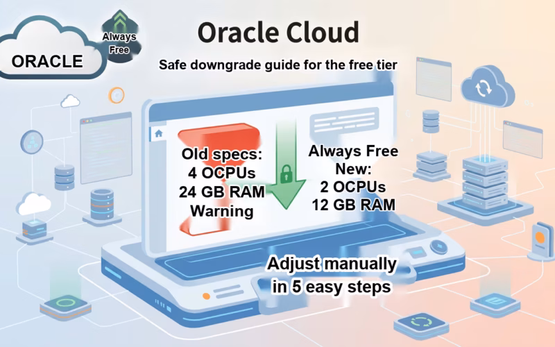Localized screenshot for How to manually downgrade an Oracle Cloud instance to stay within the free tier