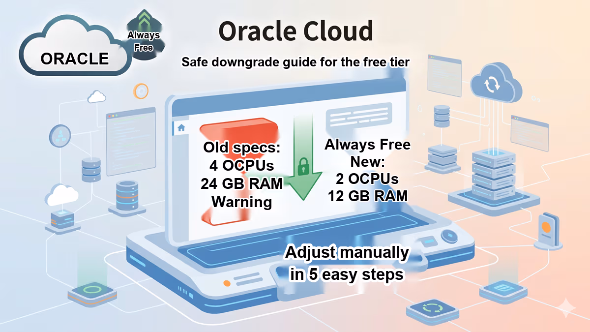 Localized screenshot for How to manually downgrade an Oracle Cloud instance to stay within the free tier