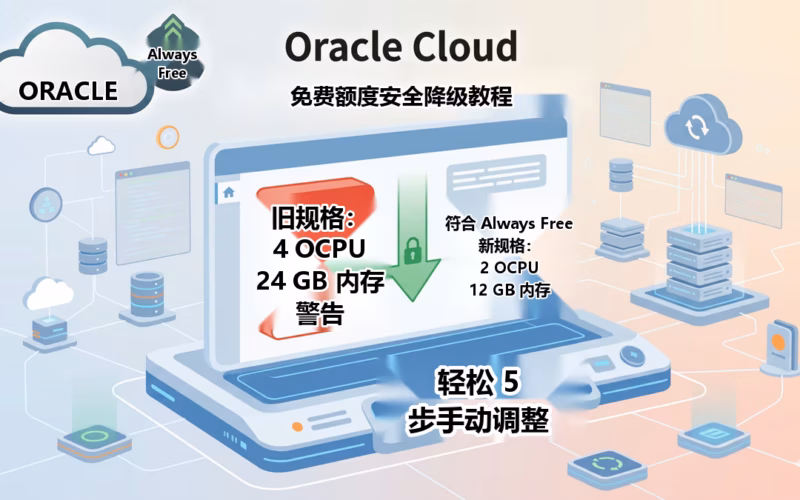 如何手动降级Oracle云端主机以符合免费额度 的本地化屏幕截图