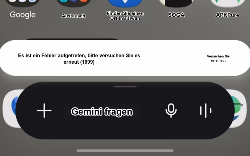 Lokalisierter Screenshot für Gemini Tutorial zur Fehlerbehebung bei App 1099