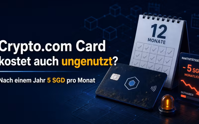 Crypto.com Card Inaktivitätsgebühr von monatlich 5 SGD nach einem Jahr