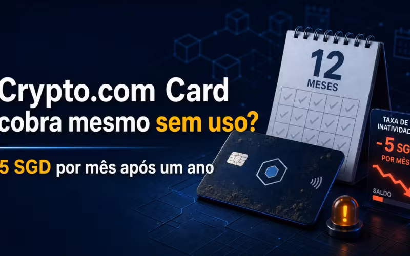 Taxa de inatividade do Crypto.com Card de 5 SGD por mês após um ano
