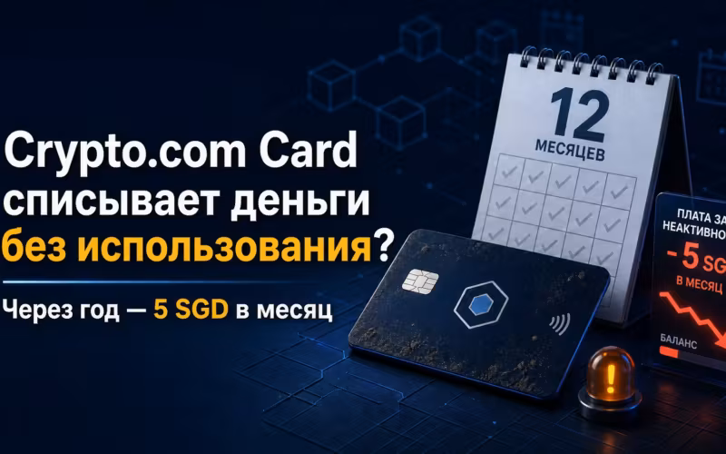 Комиссия Crypto.com Card за неактивность 5 SGD в месяц через год