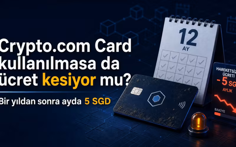 Bir yıl sonra ayda 5 SGD Crypto.com Card hareketsizlik ücreti