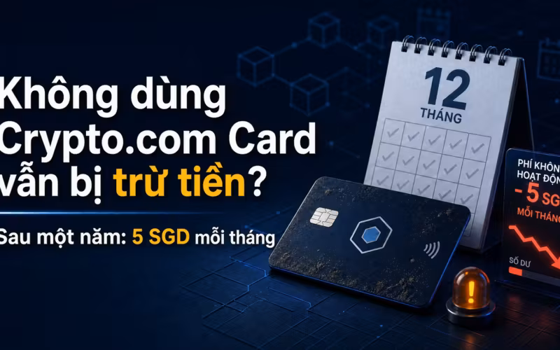 Phí không hoạt động Crypto.com Card 5 SGD mỗi tháng sau một năm